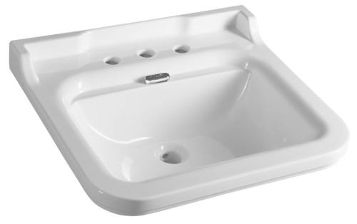 WALDORF umywalka ceramiczna 60x55cm, z 3 otworami na baterię, biały