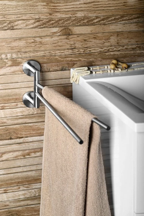 X-STEEL obrotowy wieszak na ręczniki podwójny 370mm, stal nierdzewna mat #3