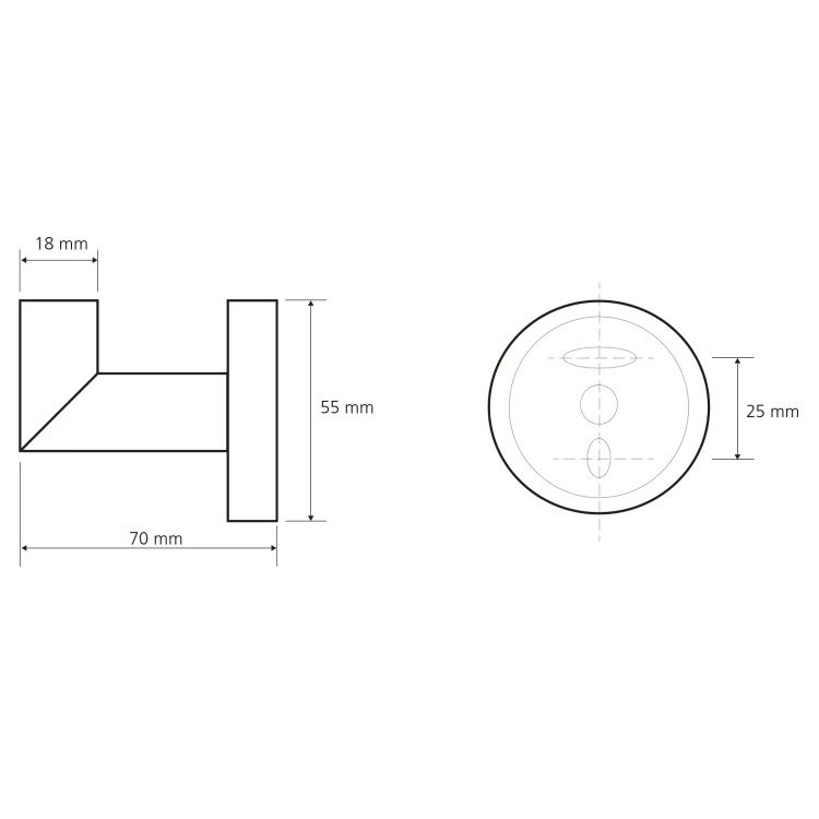 Rysunek techniczny - X-ROUND haczyk, chrom
