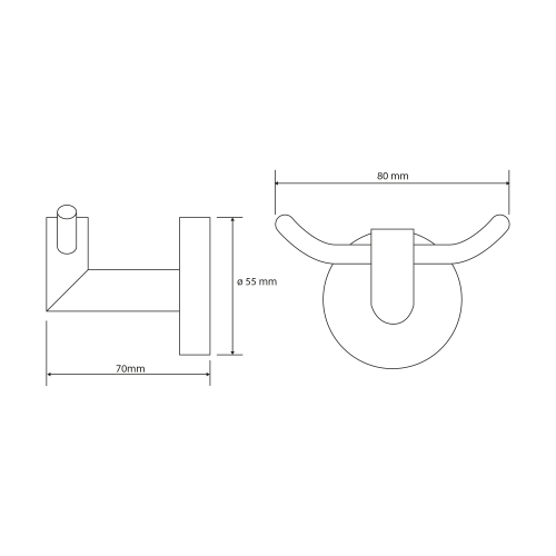 Rysunek techniczny - X-ROUND haczyk podwójny, chrom