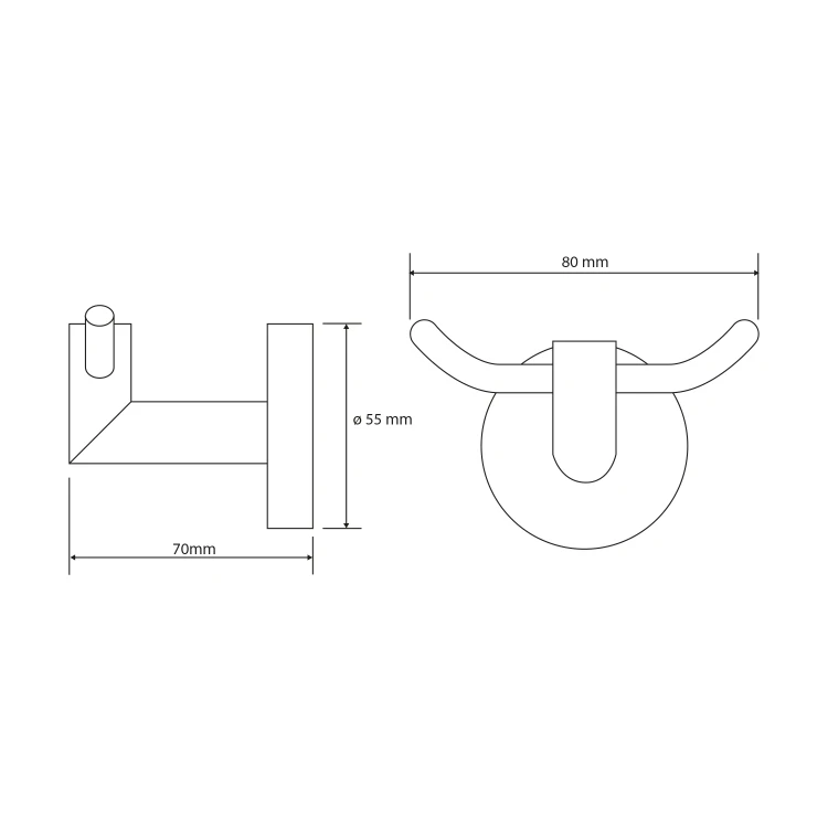 Rysunek techniczny - X-ROUND haczyk podwójny, chrom