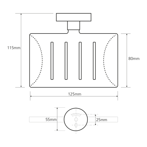 Rysunek techniczny - X-ROUND mydelniczka, chrom