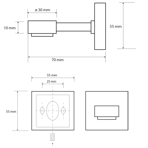 Rysunek techniczny - X-SQUARE mydelniczka magnetyczna, chrom