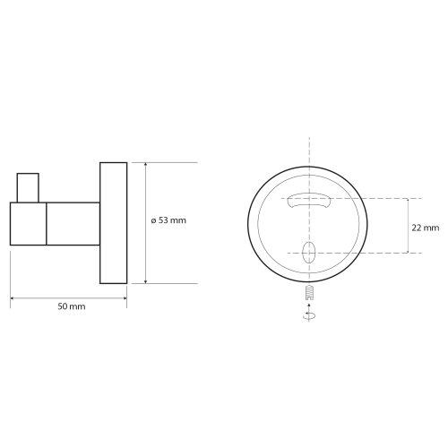 Rysunek techniczny - X-ROUND E haczyk, chrom