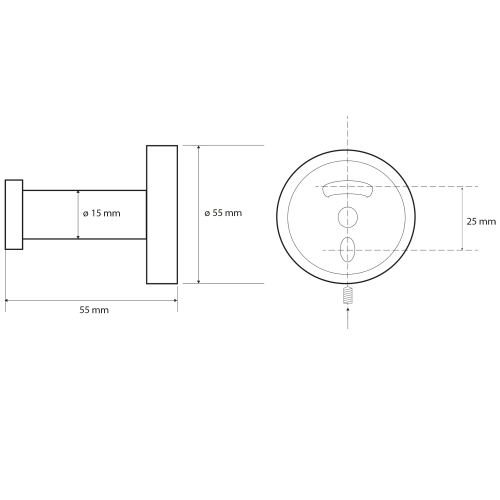 Rysunek techniczny - X-ROUND E haczyk prosty, chrom