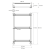 Rysunek techniczny - X-ROUND E półka szklana potrójna z relingiem 380x675x130mm, chrom