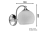 Rysunek techniczny - VERITA lampa ścienna E27 40W, 230V, IP21, chrom