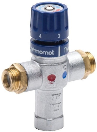 Termostatyczny regulator wody, 1/2", 30-60 stopni, zawory zwrotne