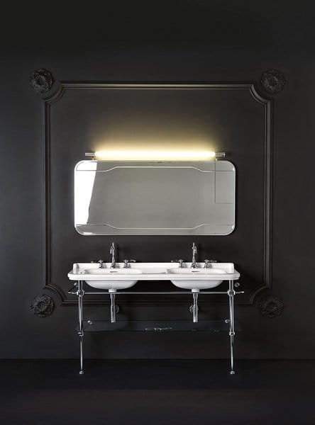 WALDORF umywalka ceramiczna podwójna 150x55cm, z 3 otworami na baterię, biały #3