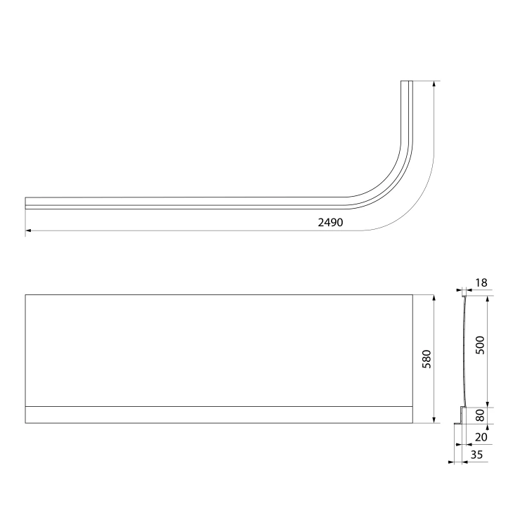 Rysunek techniczny - VIVA L 185 obudowa czołowa
