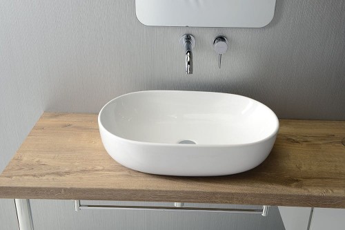 CALEO umywalka ceramiczna nablatowa 60x42cm, biały #2
