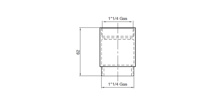 Rysunek techniczny - Przedłużka 5/4" między odpływ i syfon, chrom