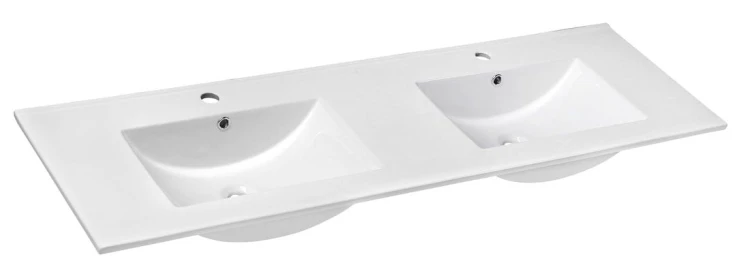 SLIM Podwójna umywalka meblowa, 150x46cm, biały
