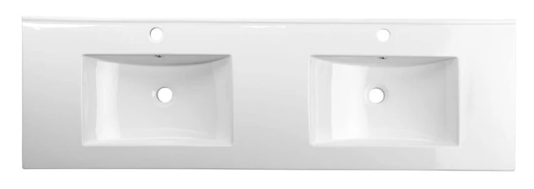 SLIM Podwójna umywalka meblowa, 150x46cm, biały #2