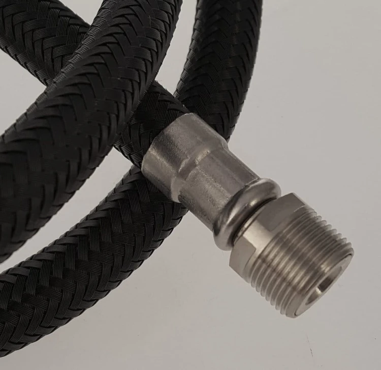 Wąż do pryszniców wysuwanych, F1/2"-M1/4",150cm, czarny #3