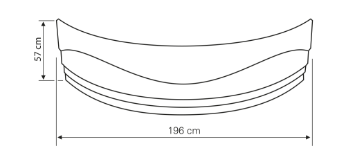 Rysunek techniczny - DUNAJ 140 obudowa boczna 55cm, zestaw montażowy