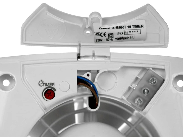 X-MART 12T wentylator łazienkowy z wył. czasowym, 20W, wylot 120mm, biały #5