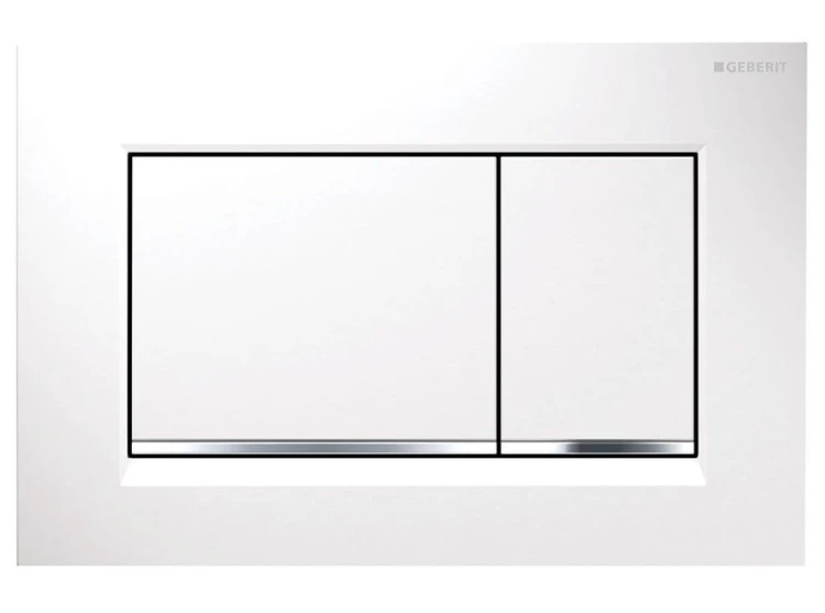 GEBERIT SIGMA30 przycisk spłukujący, biały połysk/chrom