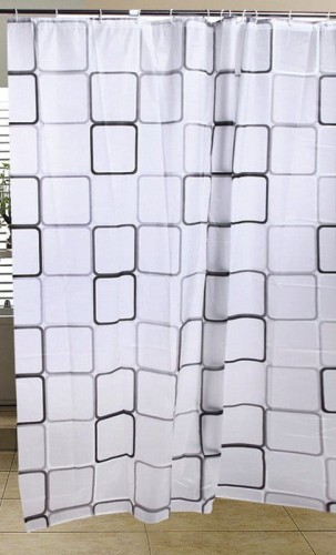 Zasłonka prysznicowa 180x180cm, PEVA, kraciasta #2