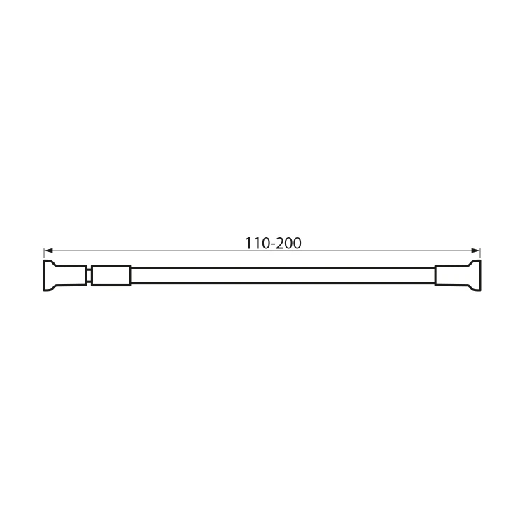 Rysunek techniczny - Drążek teleskopowy 110-200cm, aluminium, biały
