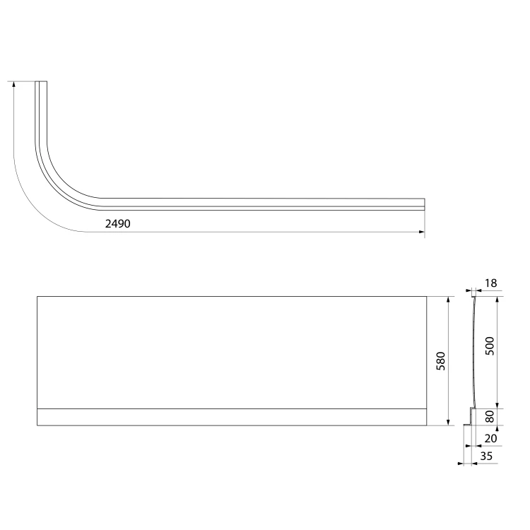 Rysunek techniczny - VIVA R 185 obudowa czołowa