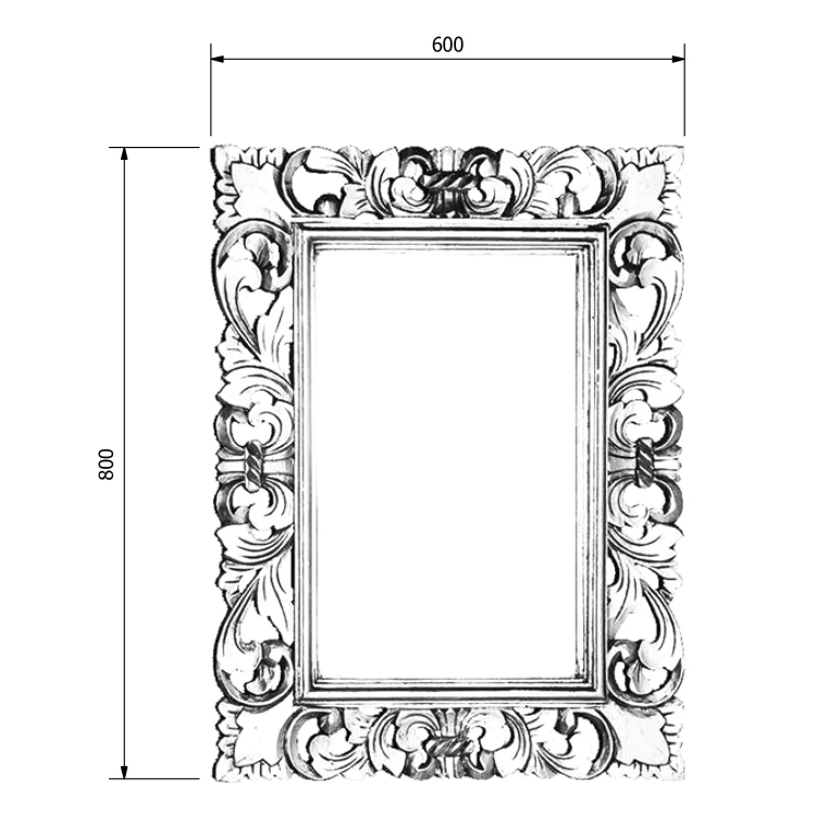 Rysunek techniczny - SAMBLUNG Lustro w ramie, 60x80cm, srebro