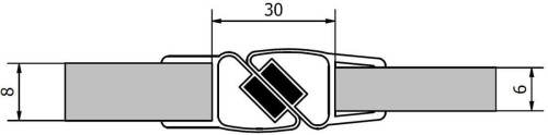 Zestaw dwóch magnetycznych uszczelek, dł. 2000mm na 6mm a 8mm szklo