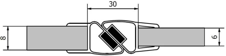 Zestaw dwóch magnetycznych uszczelek, dł. 2000mm na 6mm a 8mm szklo