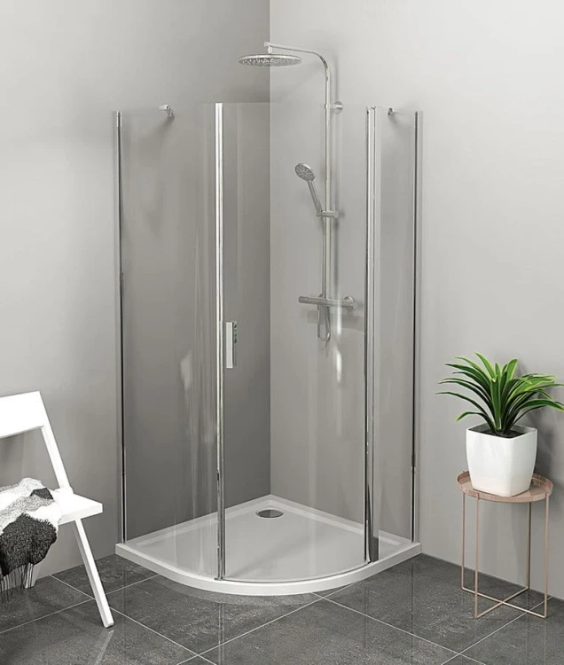 ZOOM kabina prysznicowa półokrągła 900x900mm, szkło czyste, prawa