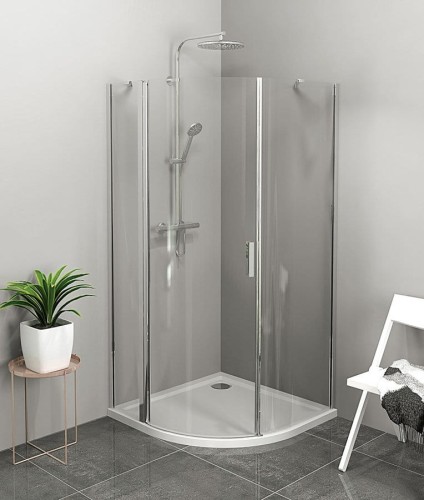 ZOOM kabina prysznicowa półokrągła 900x900mm, szkło czyste, lewa