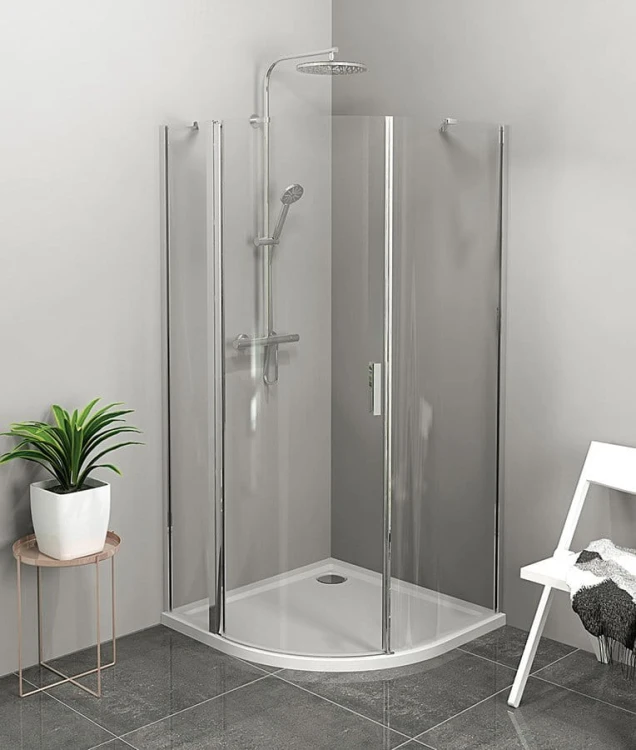 ZOOM kabina prysznicowa półokrągła 900x900mm, szkło czyste, lewa