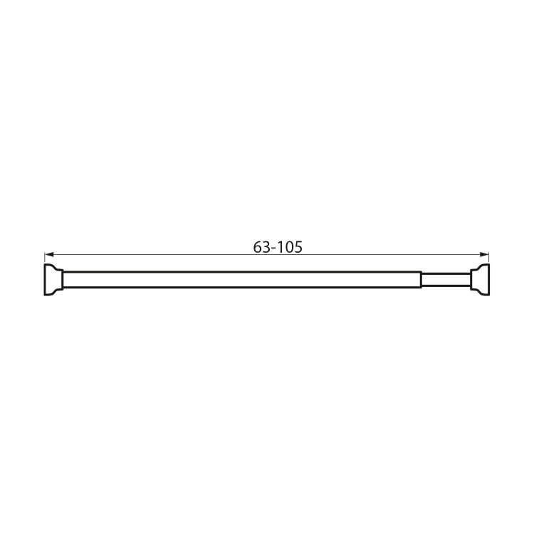 Rysunek techniczny - Drążek teleskopowy rozporowy 63-105cm, biały